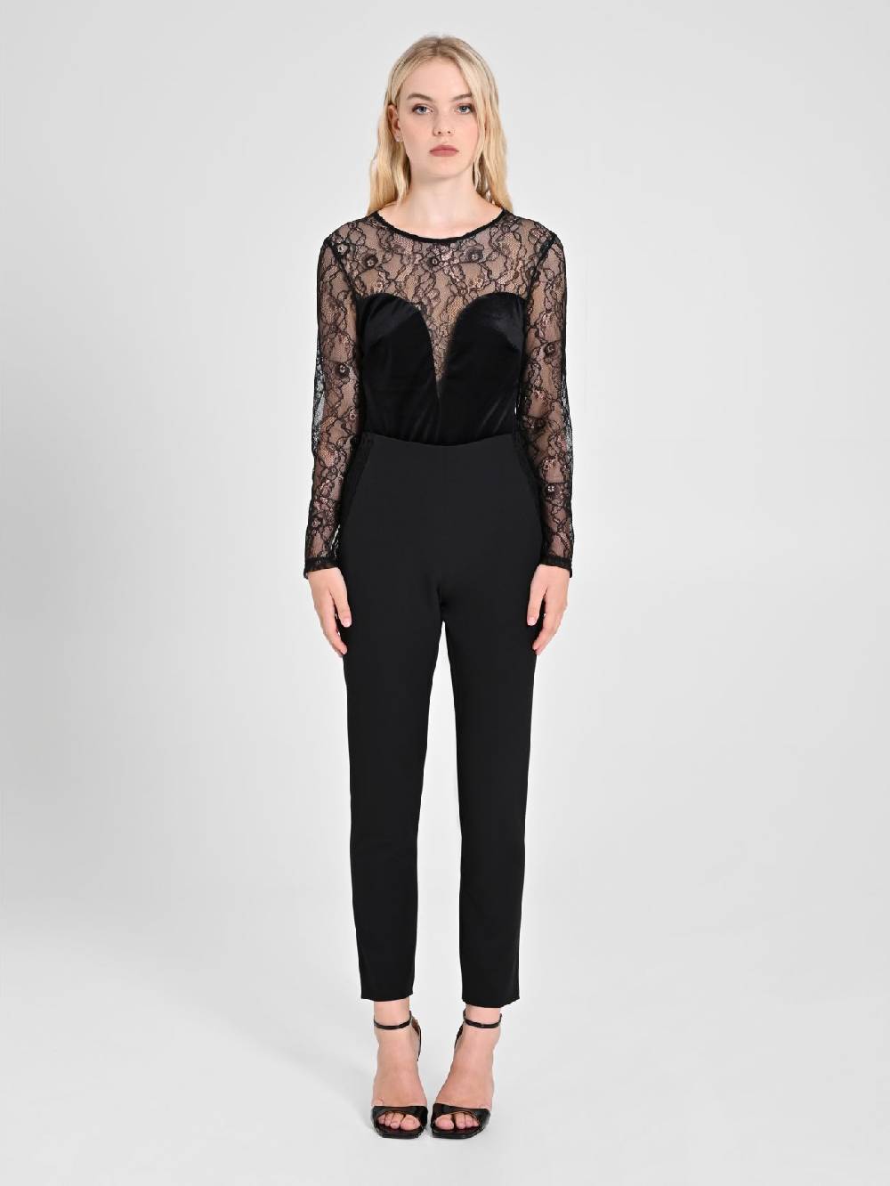 Rinascimento Pantaloni con inserto Pizzo & Velluto Novità