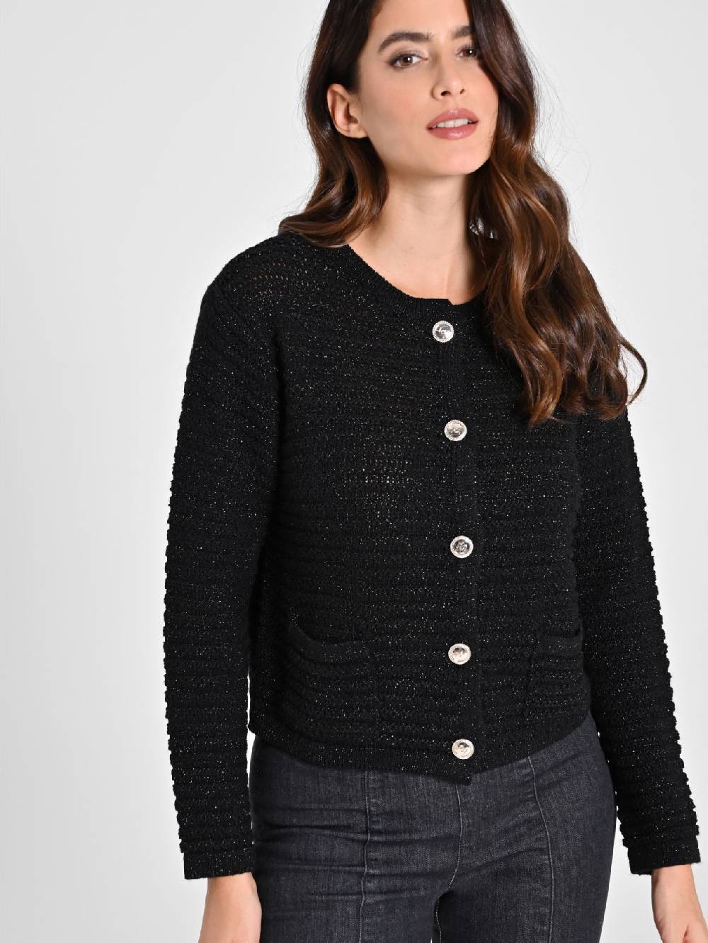 Rinascimento Cardigan Lurex Argento Economico