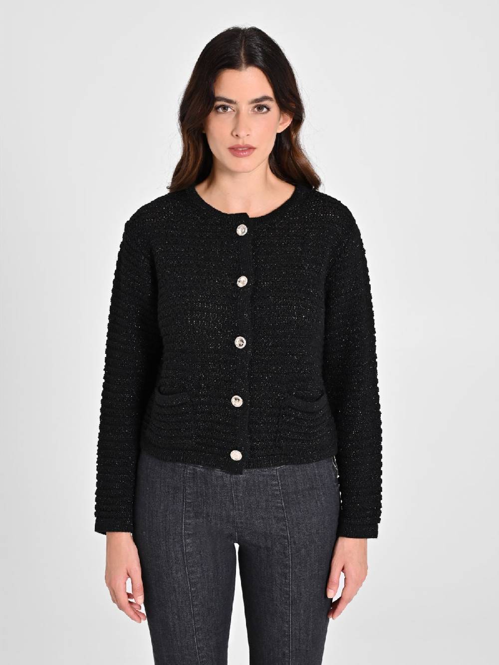 Rinascimento Cardigan Lurex Argento Economico