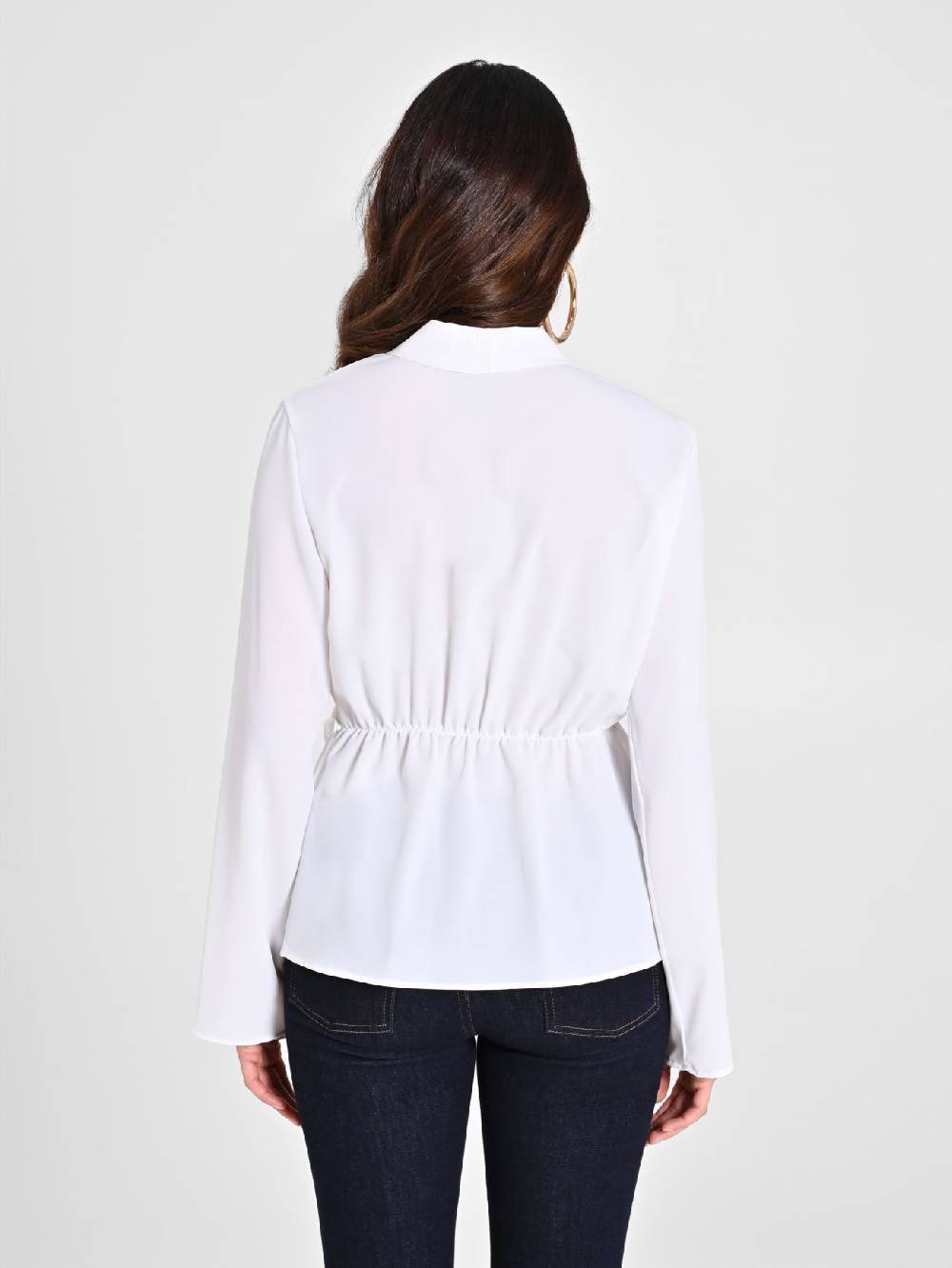 Rinascimento Blusa Bianca con Drappeggio Offerte