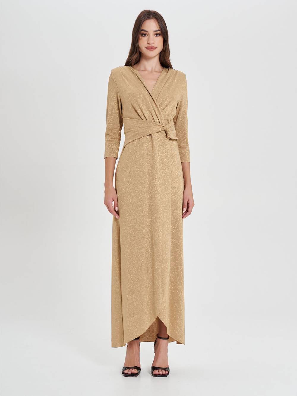 Rinascimento Abito Lungo Oro Lurex Hotsell