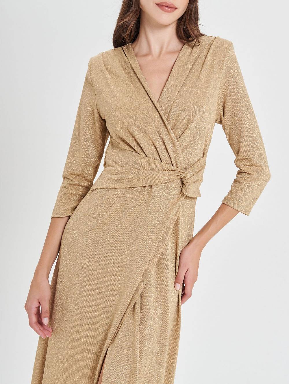 Rinascimento Abito Lungo Oro Lurex Hotsell