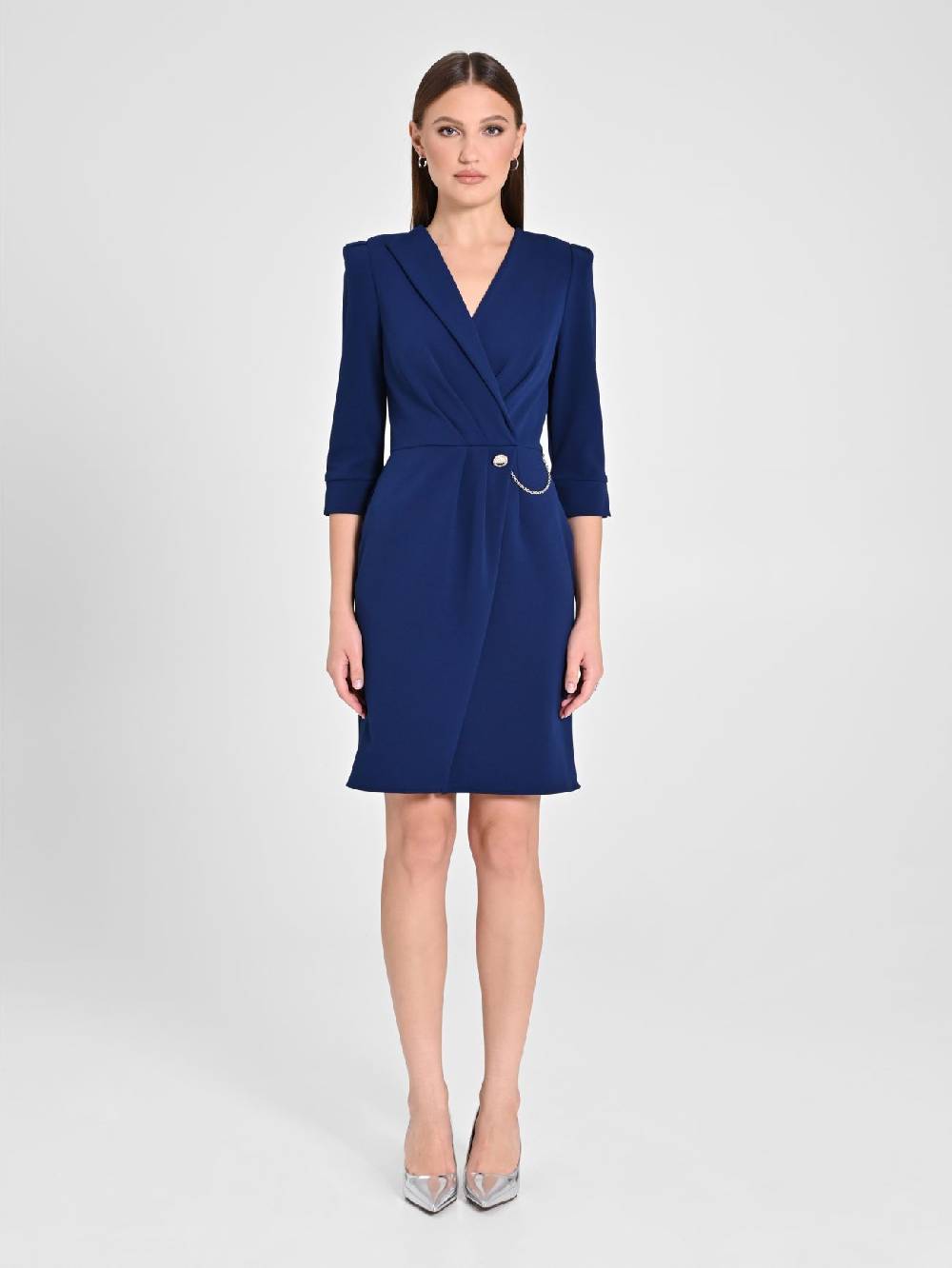 Rinascimento Abito Wrap Blu Vendite Flash