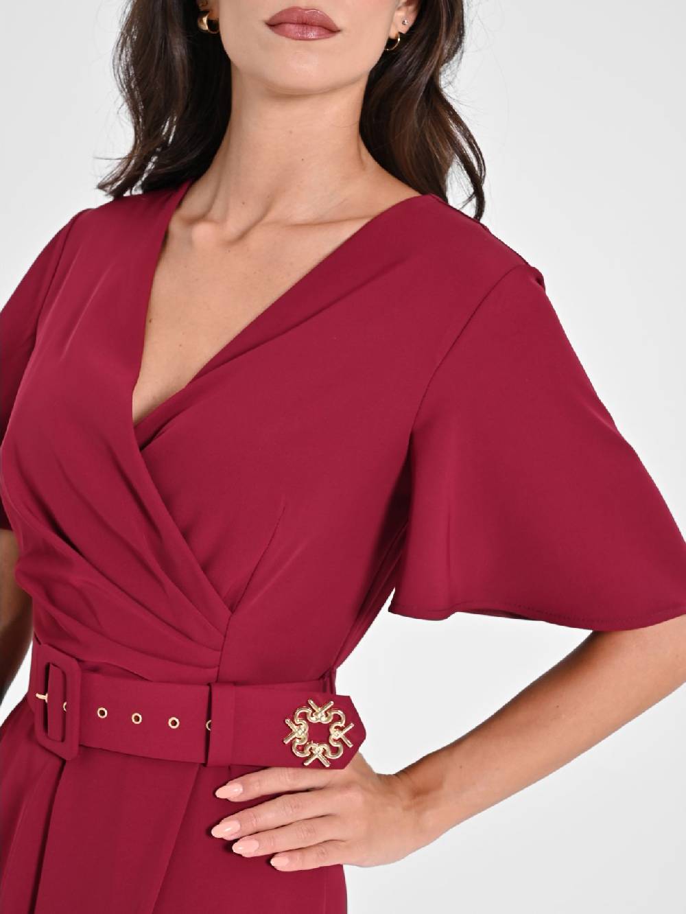 Rinascimento Tuta con Maniche ad Aletta Bordeaux Negozio online di fabbrica