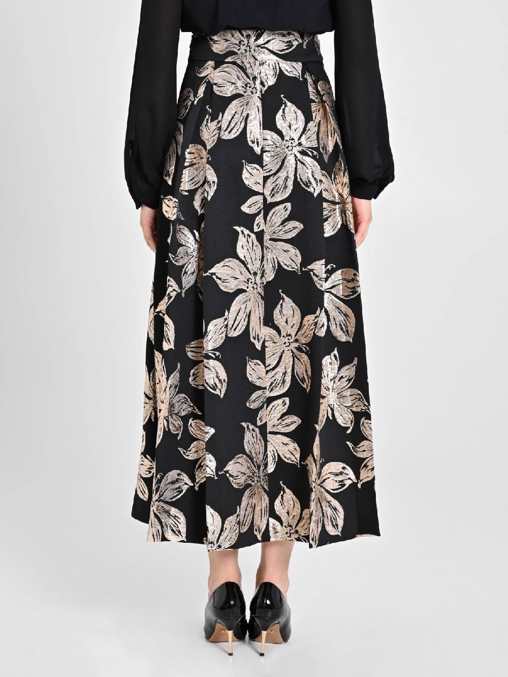 Rinascimento Gonna Fiori Dorati Jacquard Grande vendita