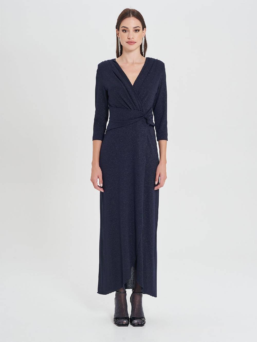 Rinascimento Abito Lungo Blu Lurex Cyber Monday