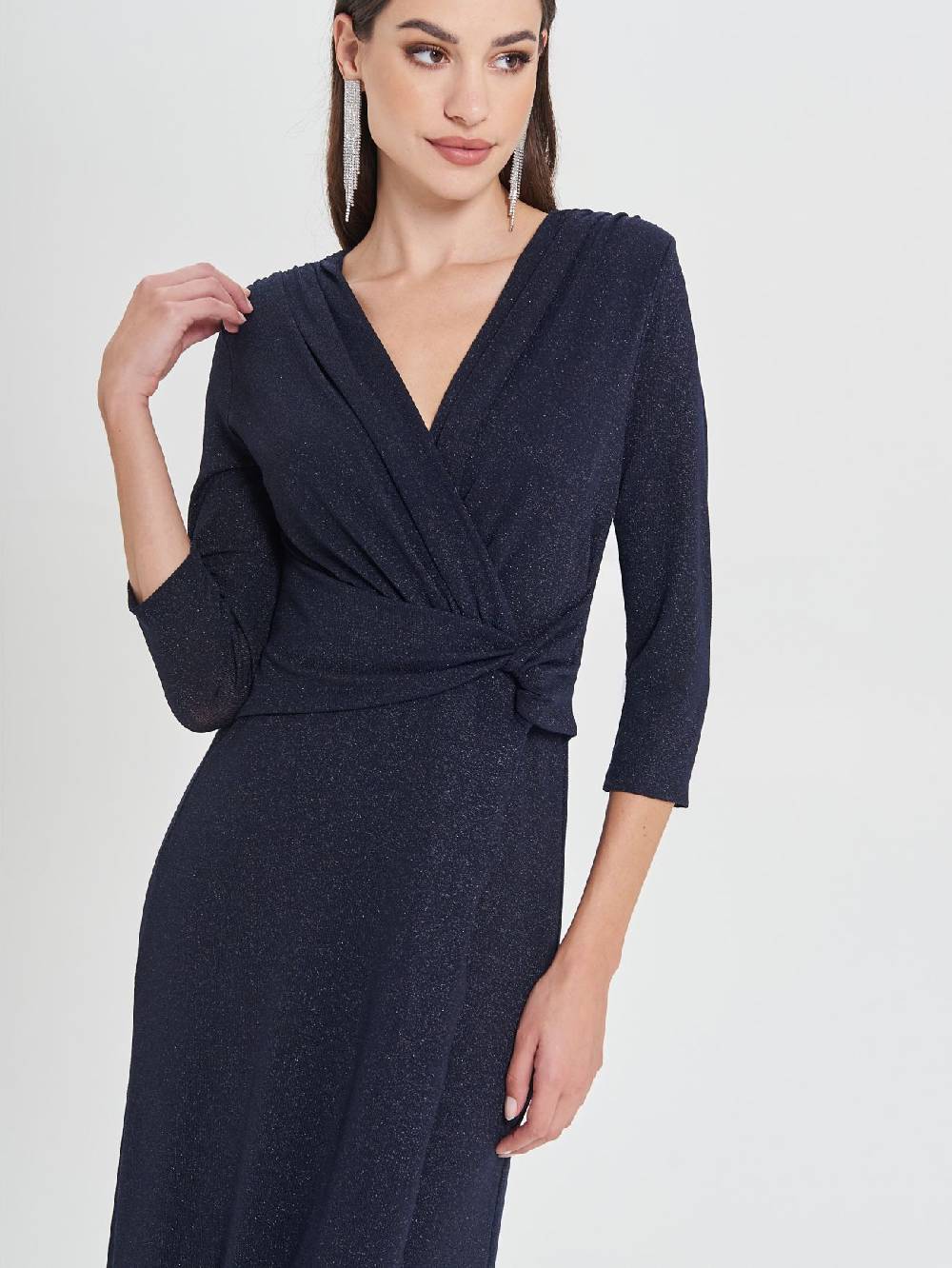 Rinascimento Abito Lungo Blu Lurex Cyber Monday