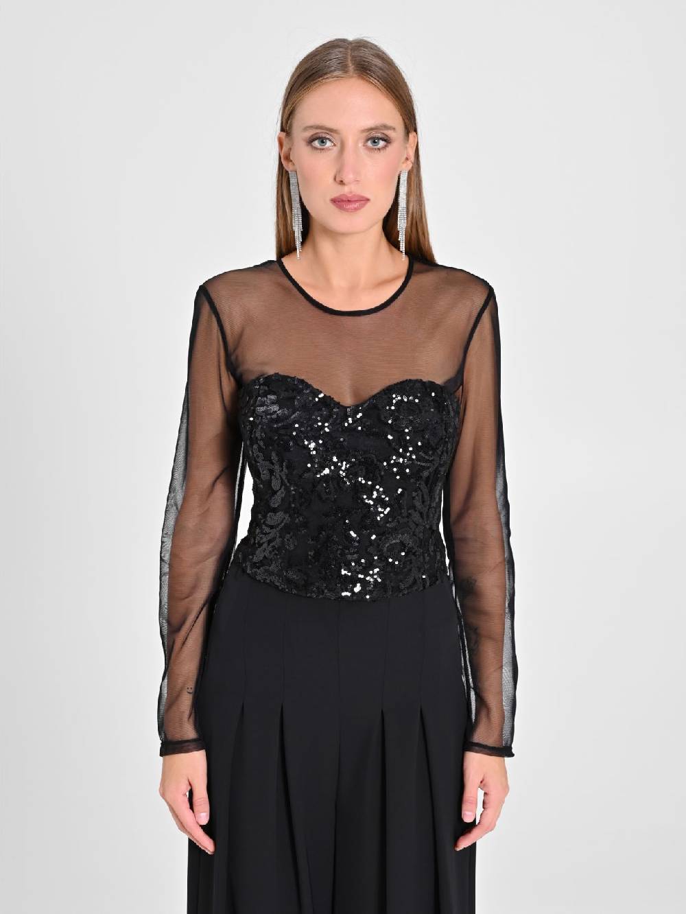 Rinascimento Top Bustier Paillettes Grandi sconti