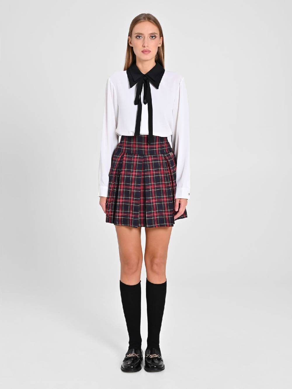 Rinascimento Blusa Bicolor con Cravattino Liquidazione