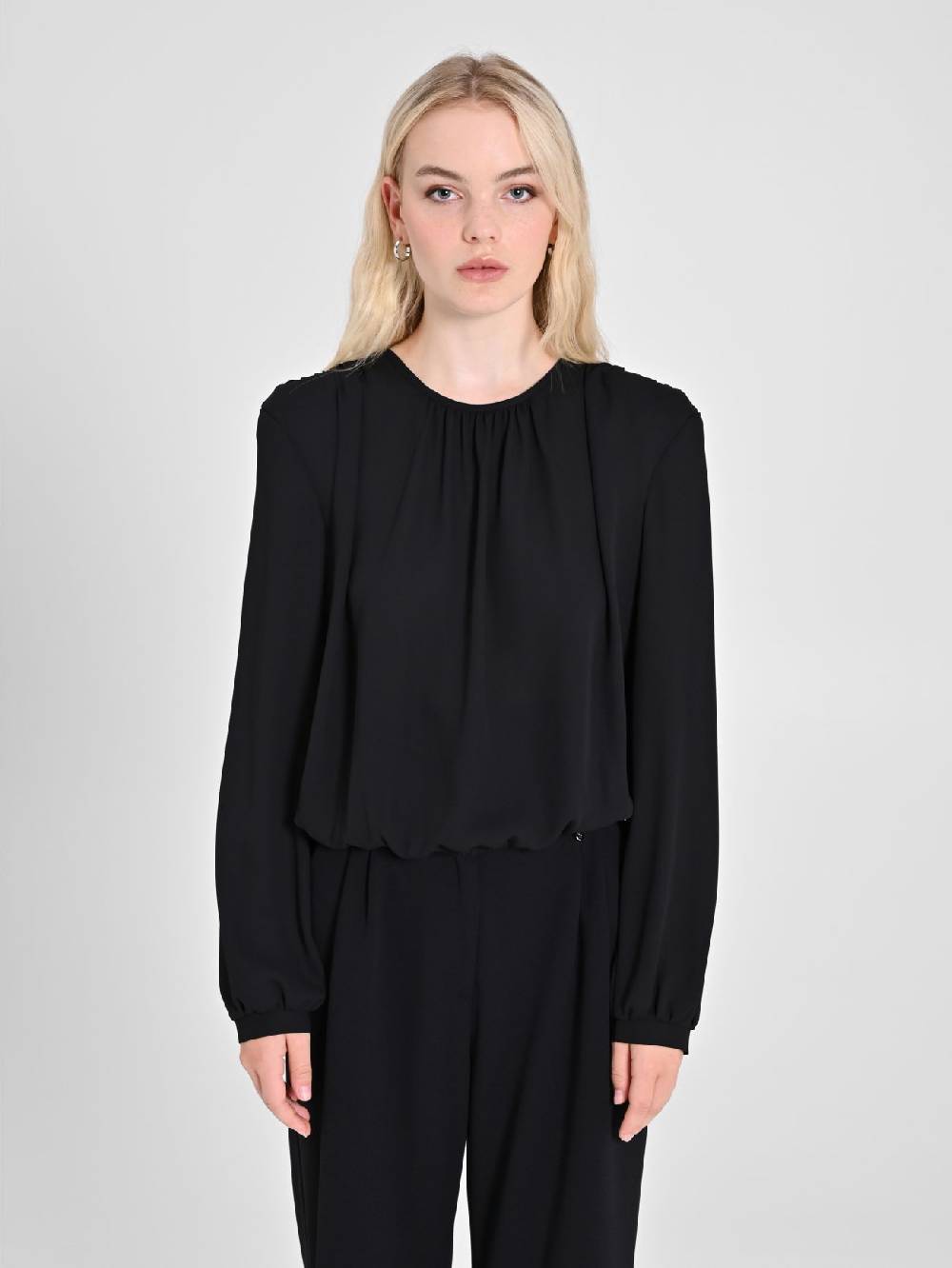 Rinascimento Blusa in Georgette Nera Enormi risparmi