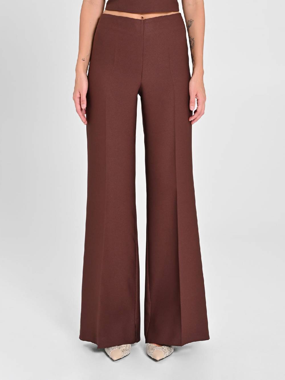 Rinascimento Pantaloni in Envers Satin Marrone Super Saving Price