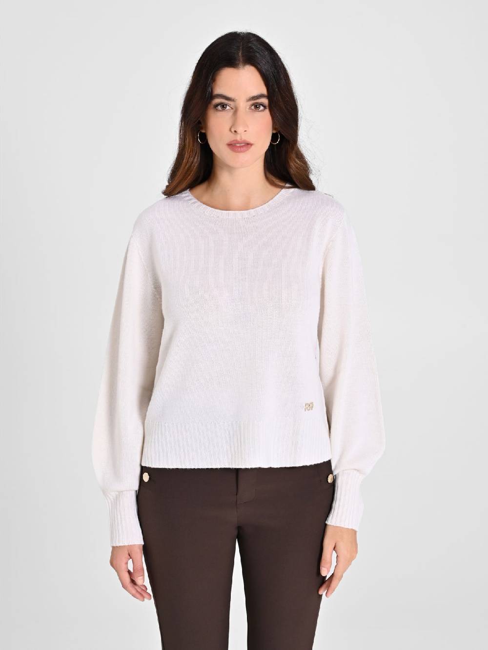 Rinascimento Maglioncino Lana Merino Extrafine Bianco Offerta settimanale