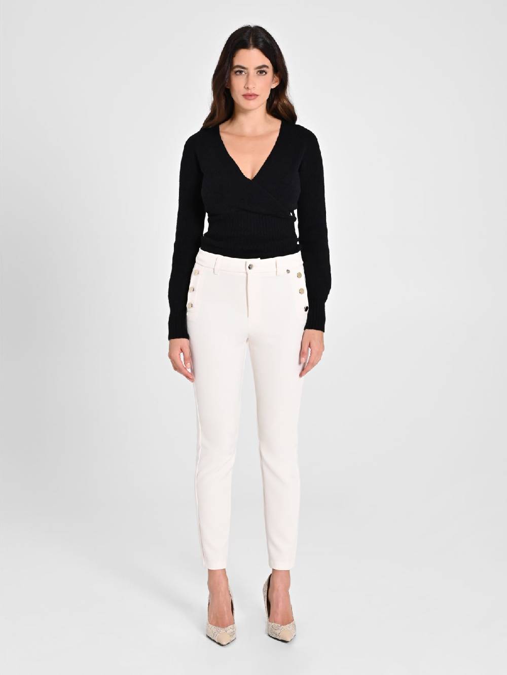 Rinascimento Pantaloni Skinny Bianchi Ritorno libero