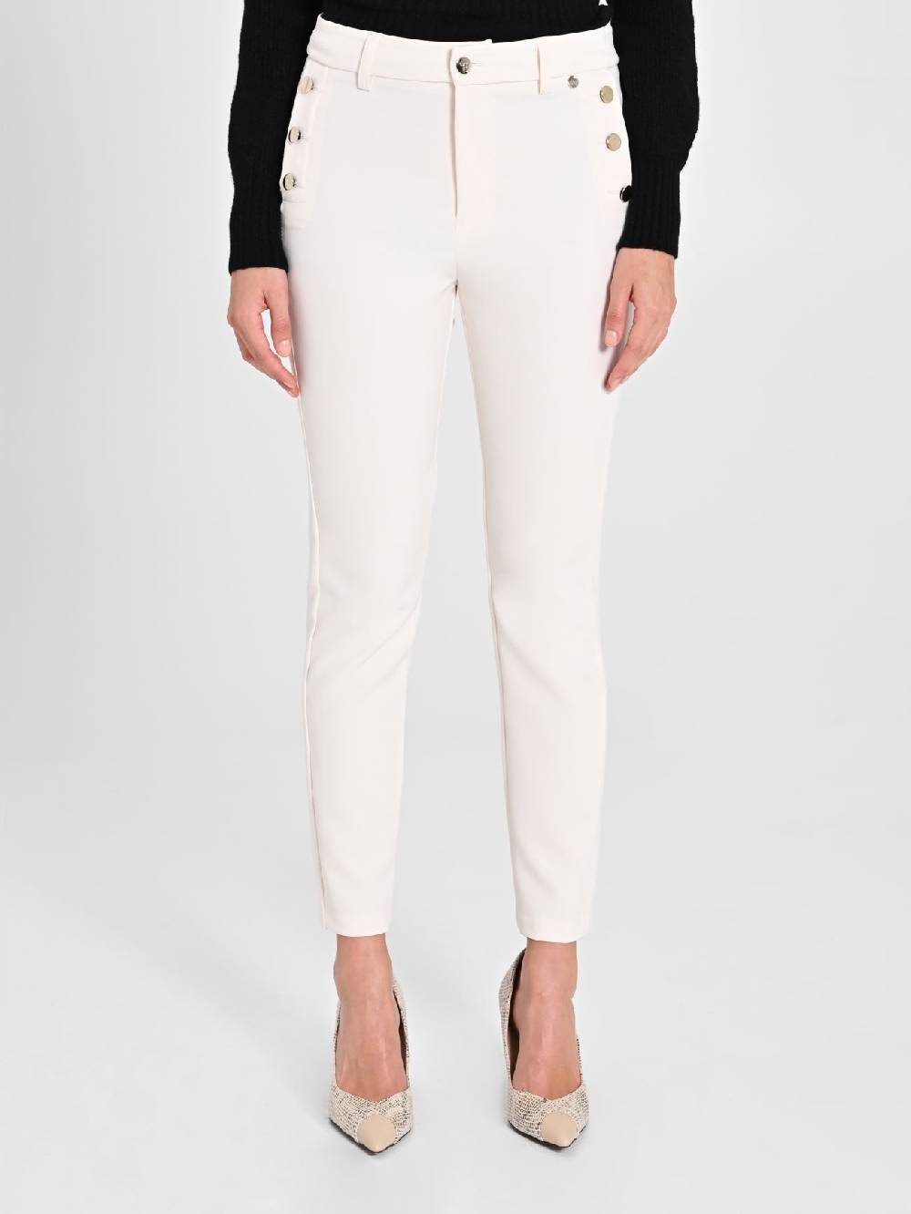 Rinascimento Pantaloni Skinny Bianchi Ritorno libero