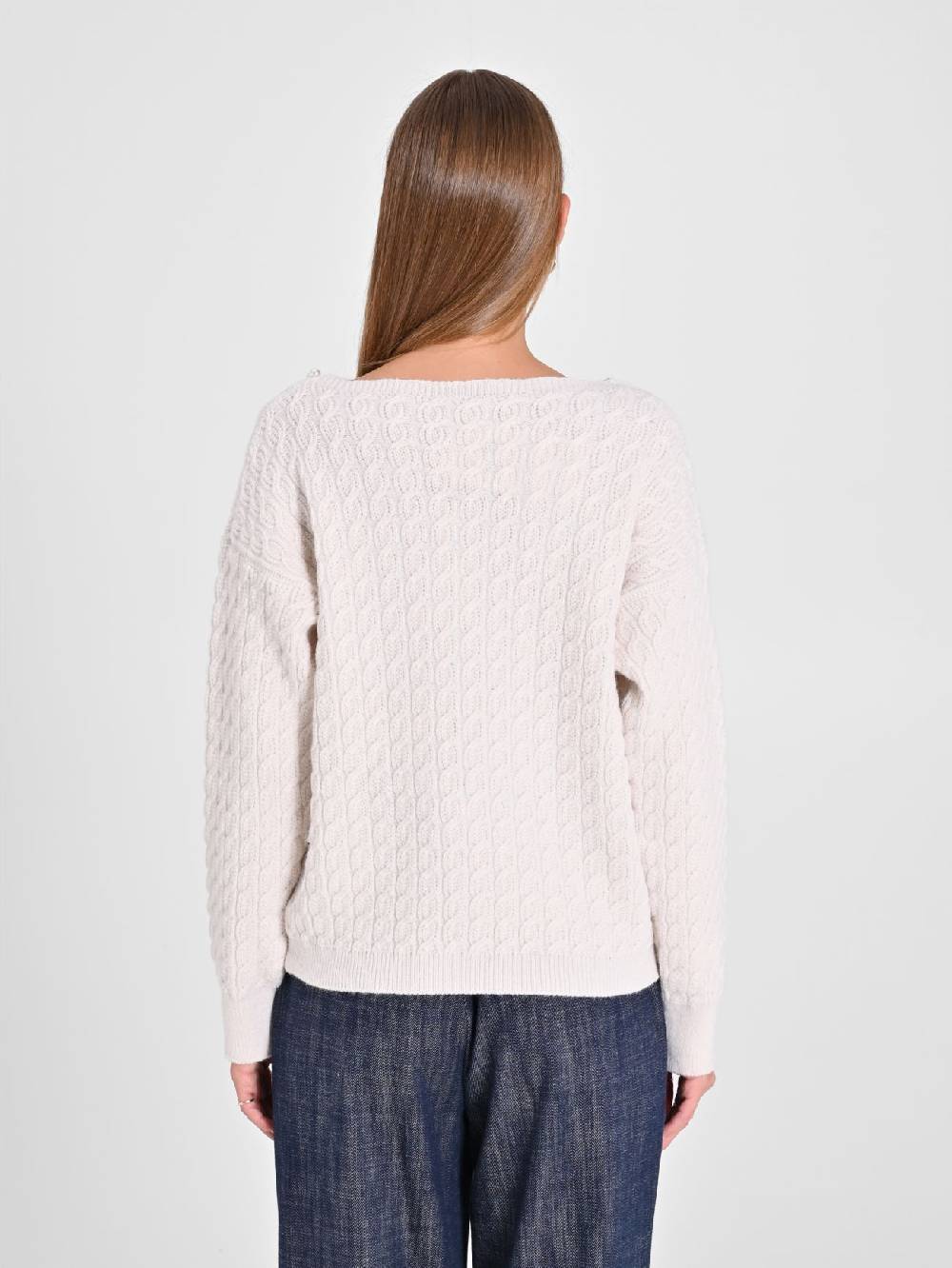 Rinascimento Maglione Bianco scollo Perle ACQUISTA ORA