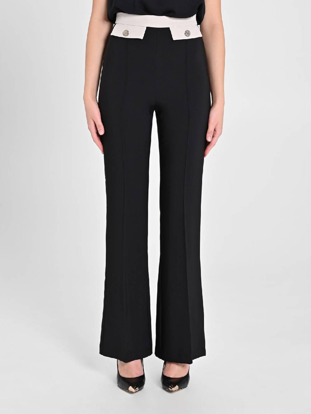 Rinascimento Pantalone Bicolor Nero & Beige Promozione Limitata