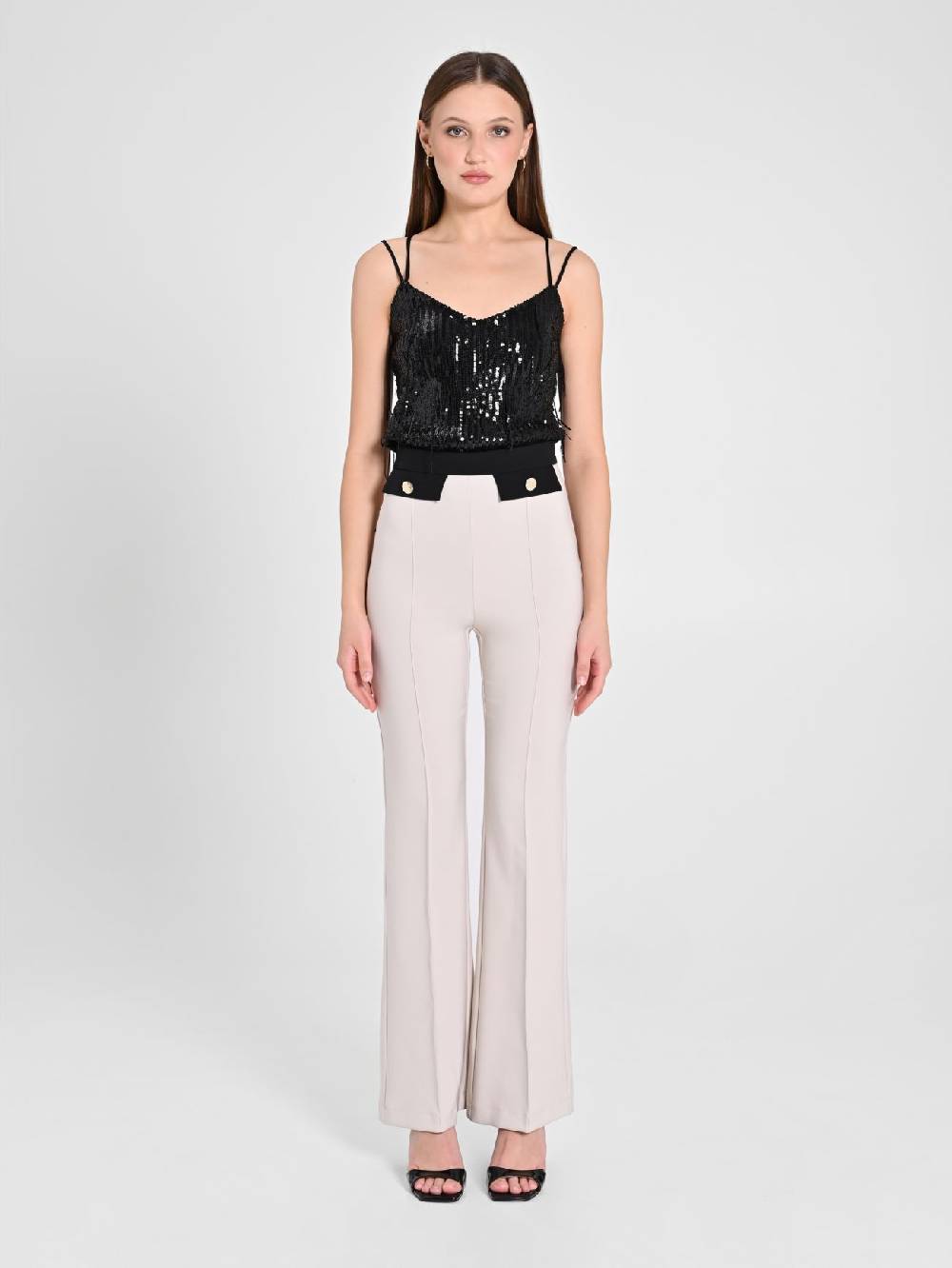 Rinascimento Pantalone Bicolor Beige & Nero Fino Al -60%