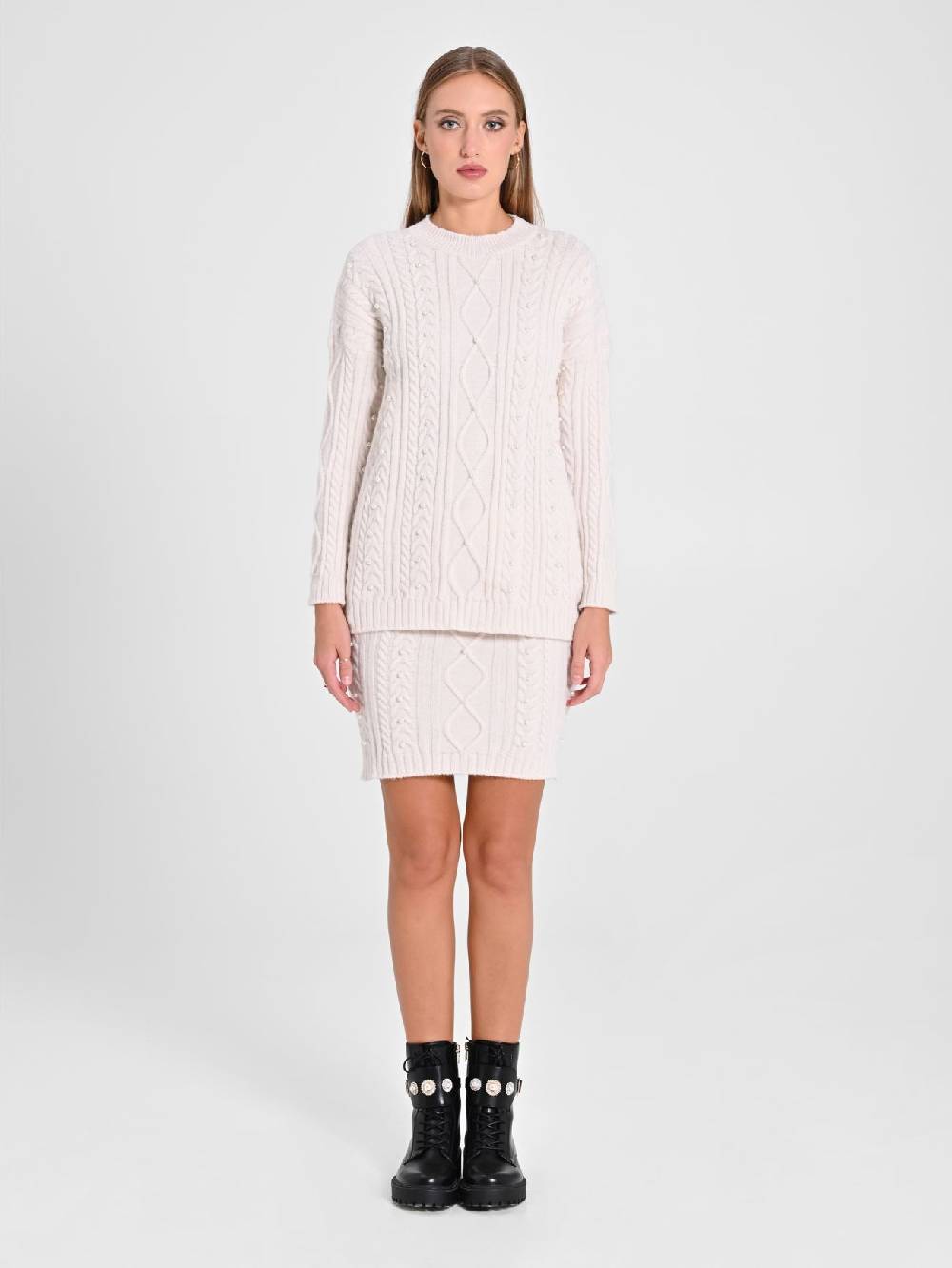 Rinascimento Maglione Bianco con Perle Novità