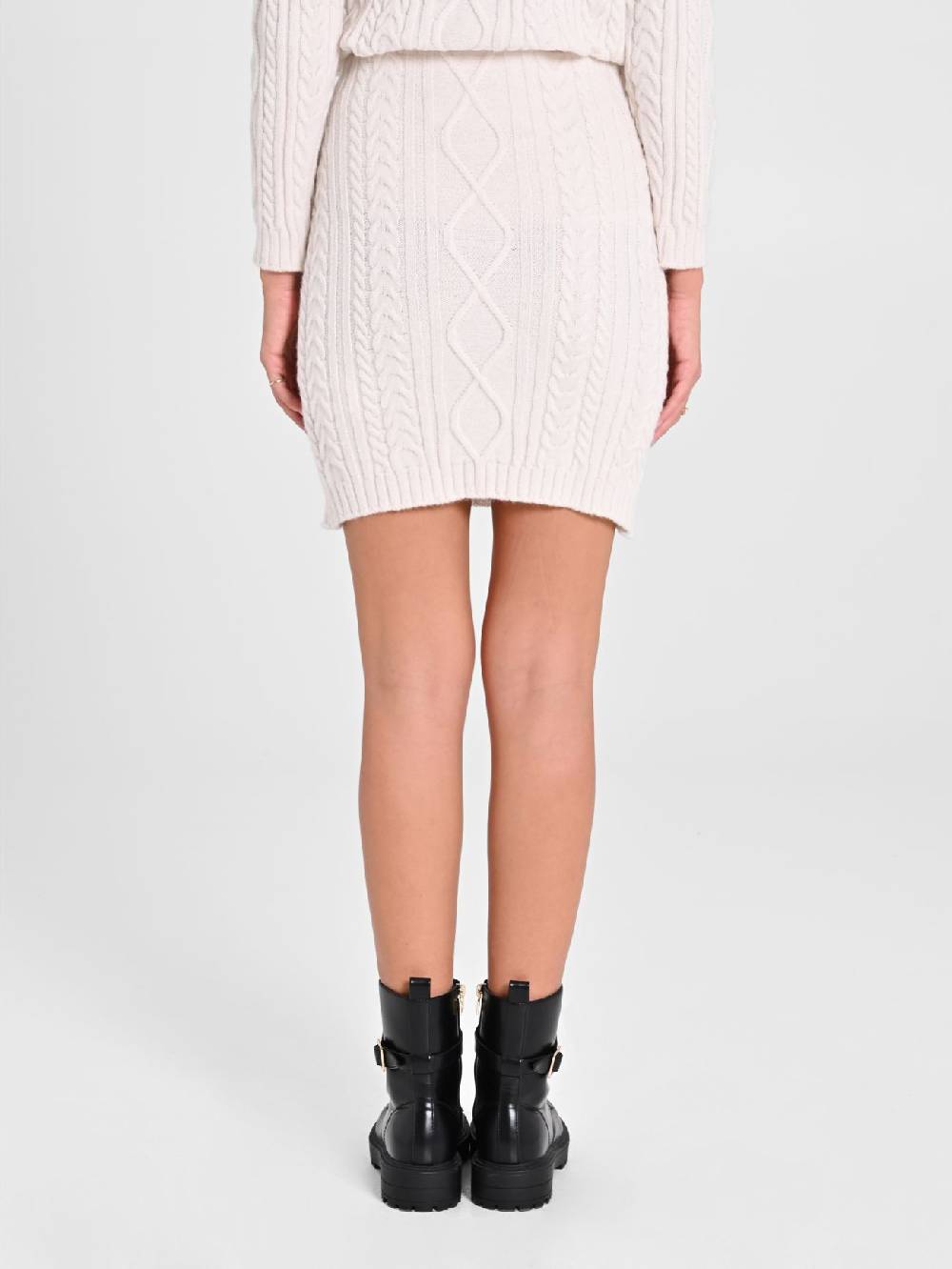 Rinascimento Gonna in Maglia Bianca con Perle Presa