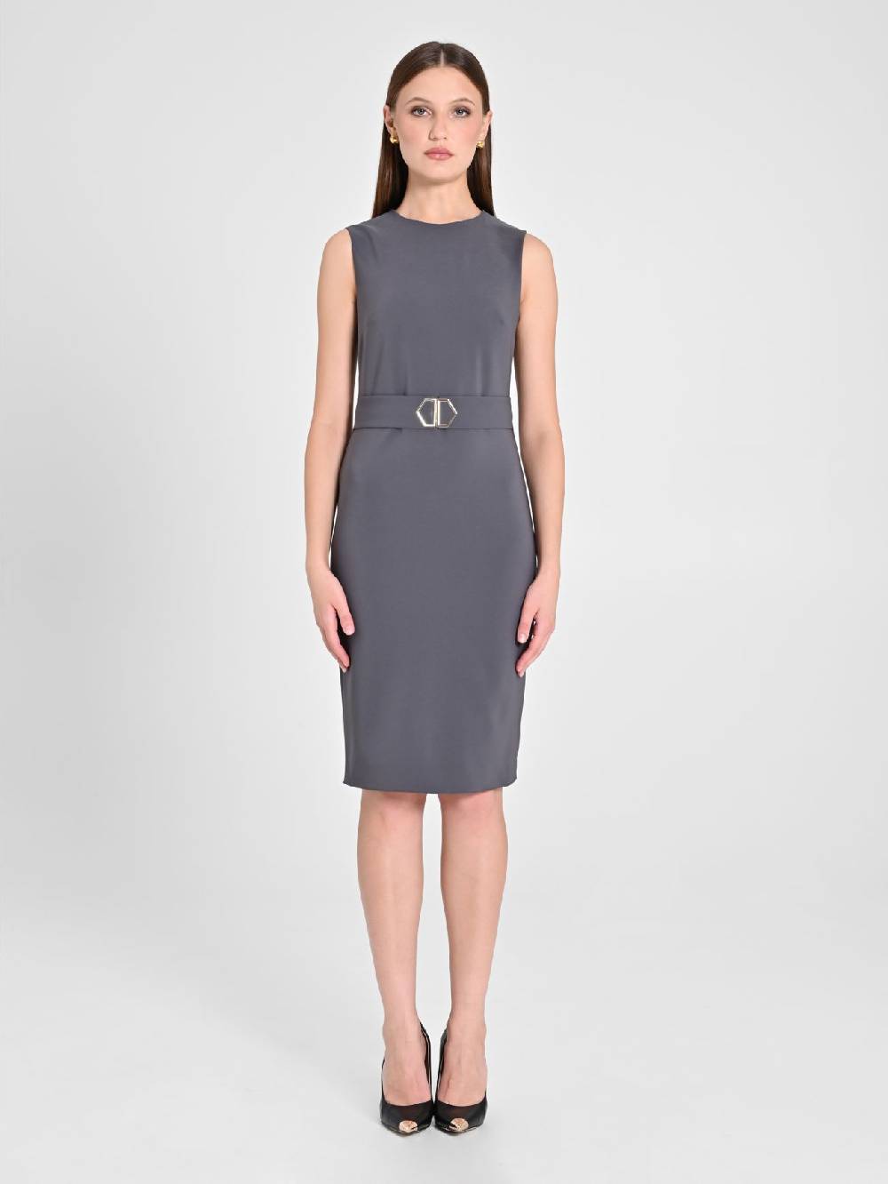Rinascimento Tubino Grigio Fibbia Geometrica Outlet