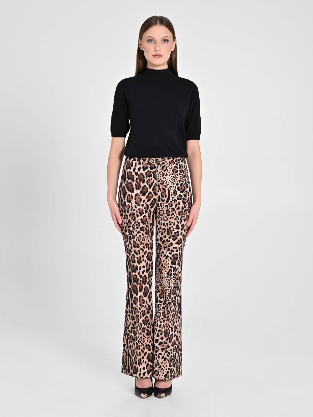 Rinascimento Pantalone Flared Animalier Vendita Calda