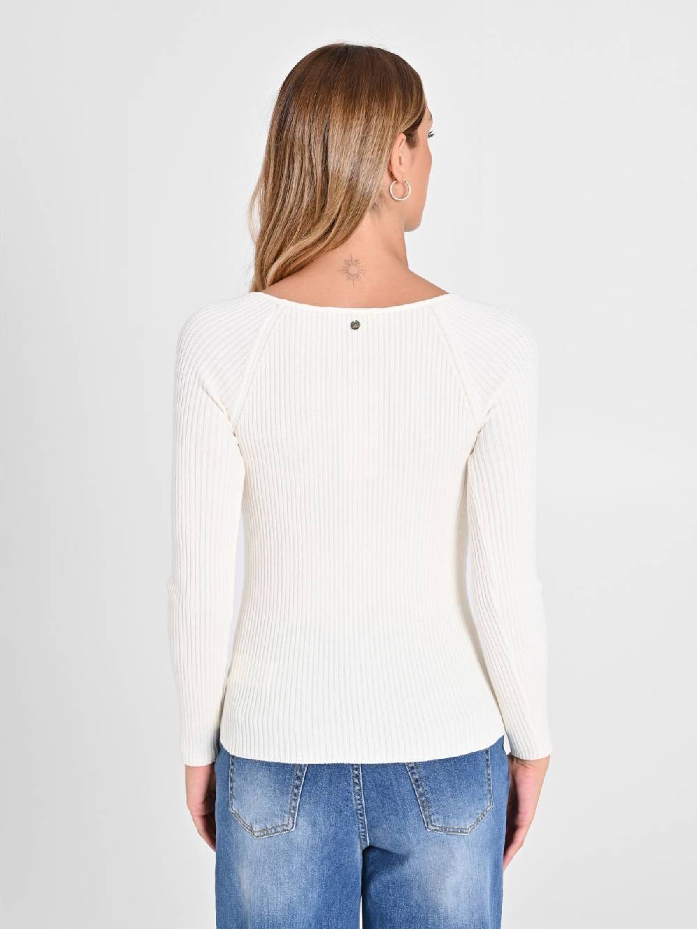 Rinascimento Maglia Bianca con Scollo a Cuore Nuova
