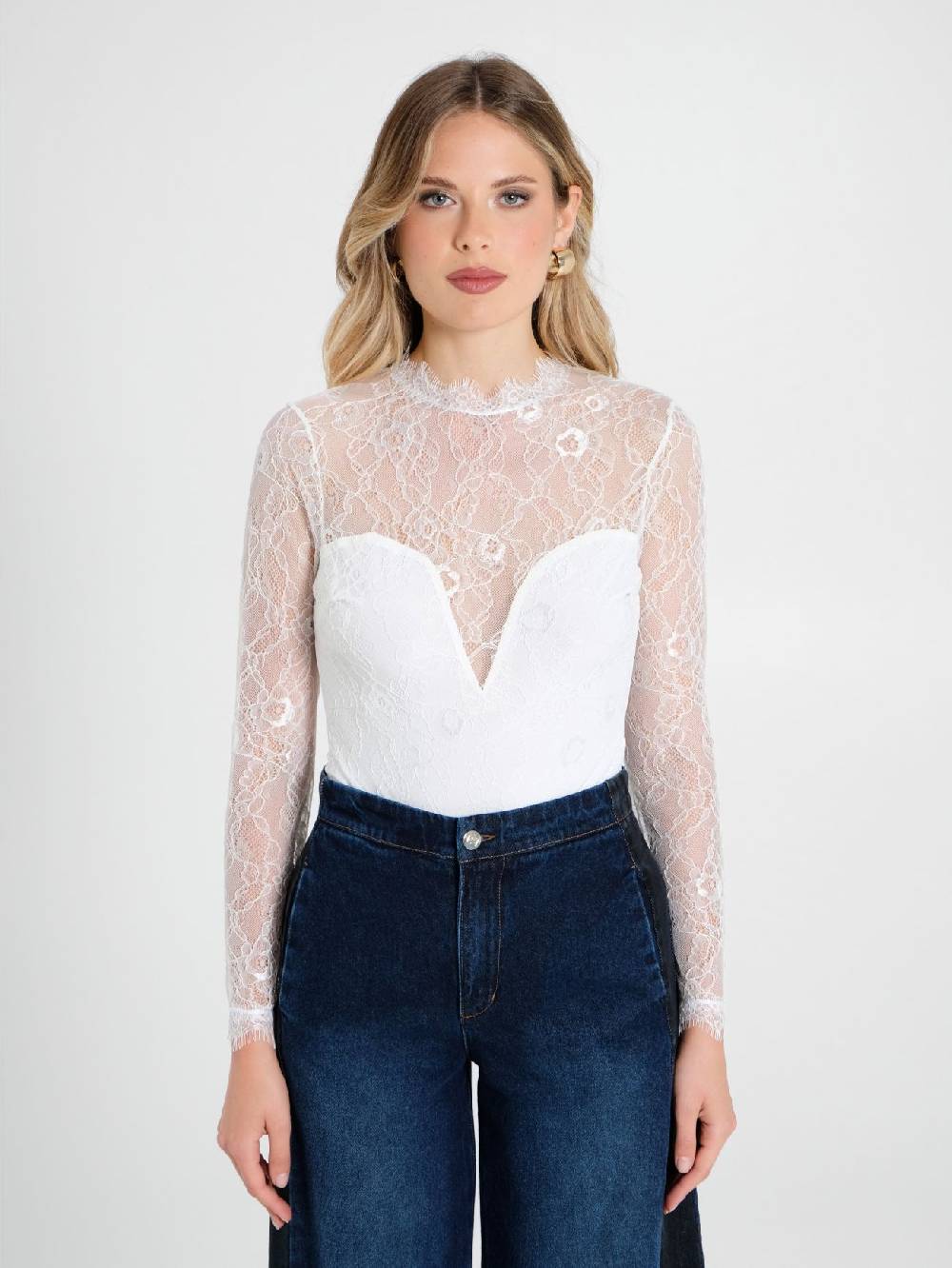 Rinascimento Blusa Body in Pizzo Flash Sale