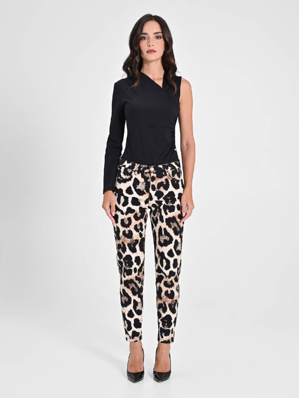 Rinascimento Pantaloni Denim Skinny Stampa Animalier Discount Store per i nuovi prodotti