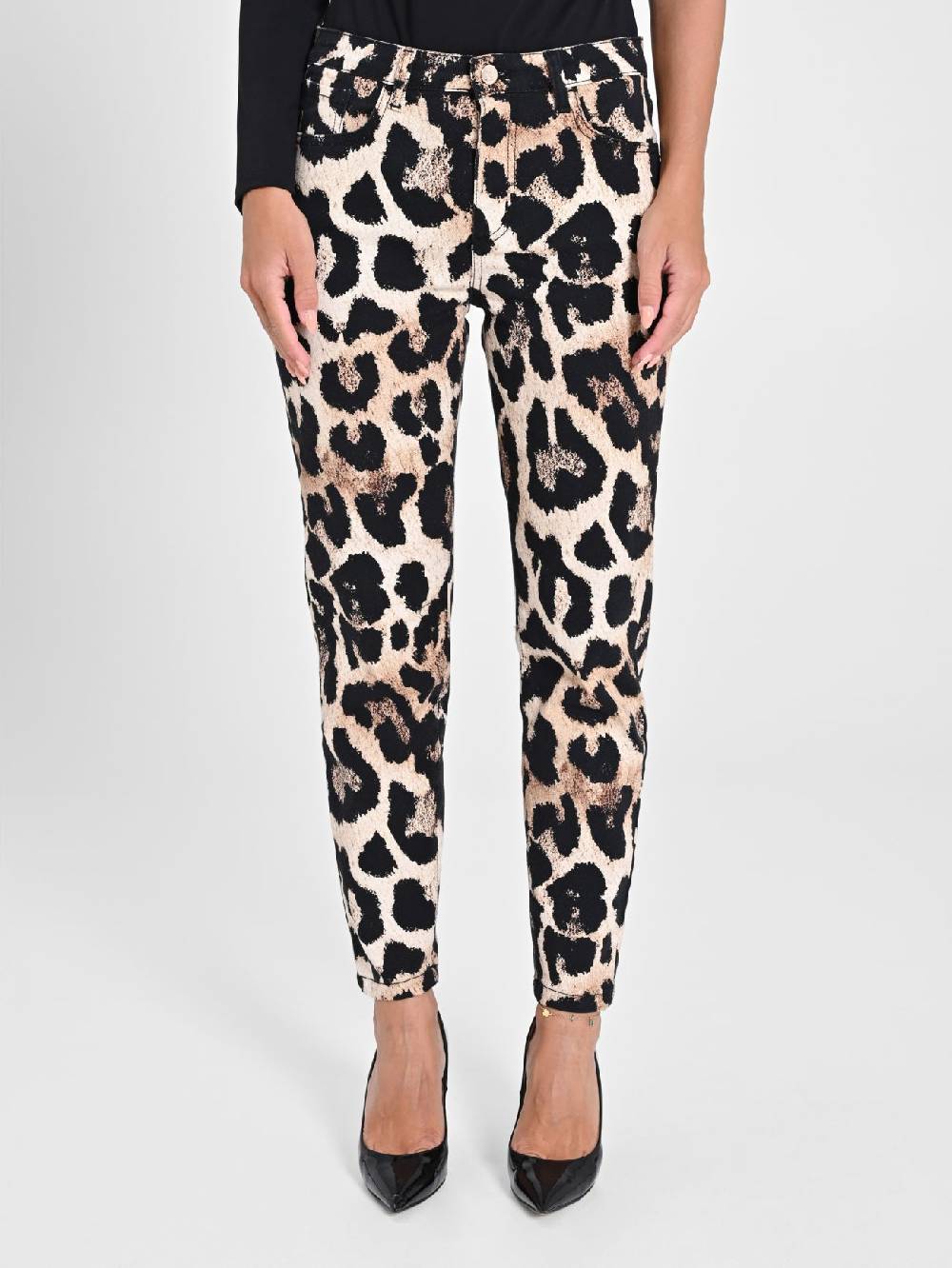 Rinascimento Pantaloni Denim Skinny Stampa Animalier Discount Store per i nuovi prodotti
