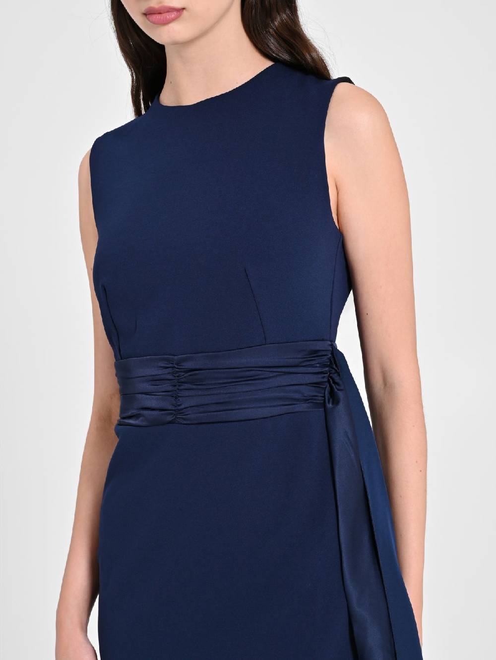 Rinascimento Tubino in Scuba mano Crepe Blu Donna Super sconto
