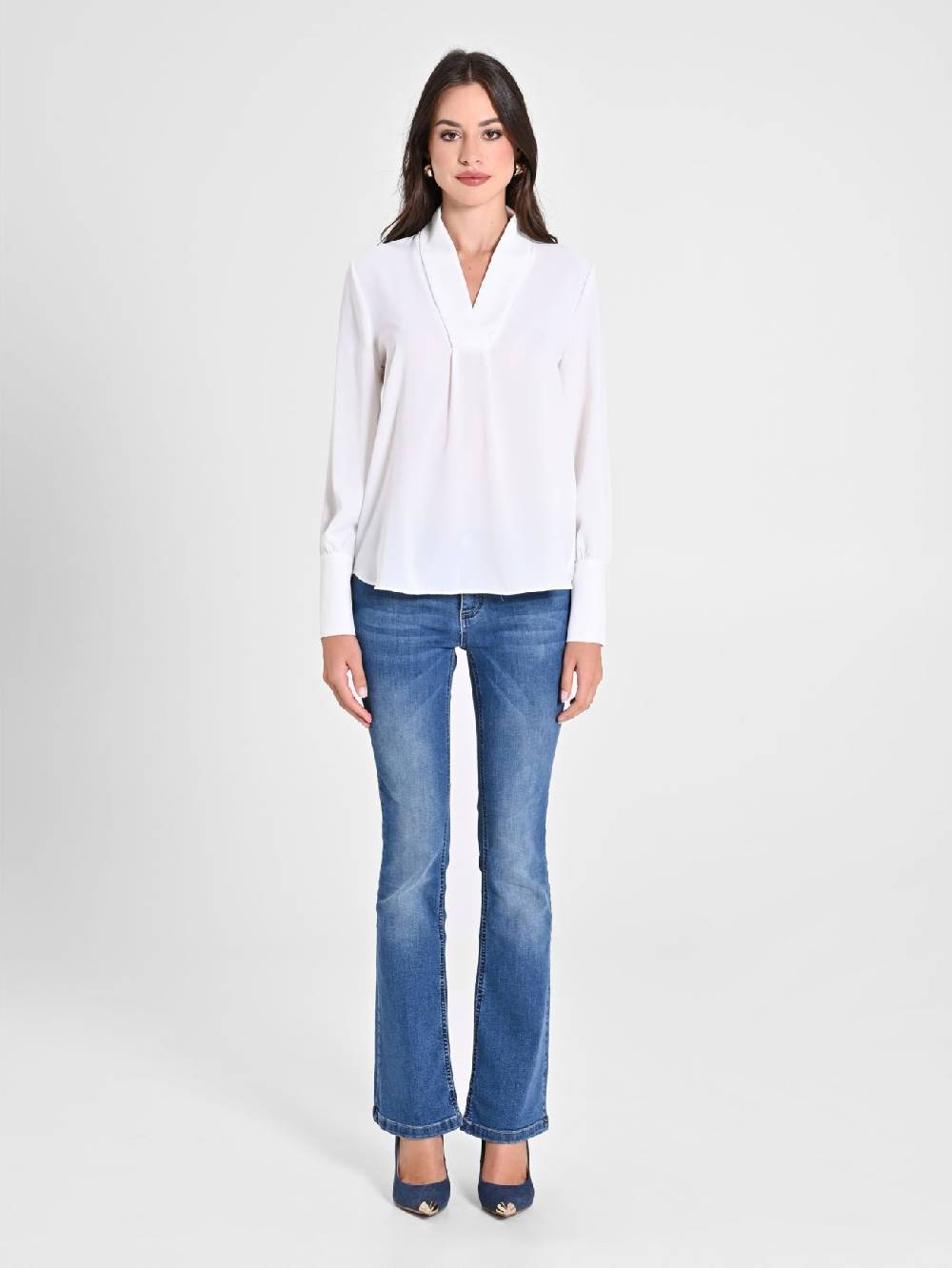 Rinascimento Blusa Bianca maniche Lunghe Acquista Ora
