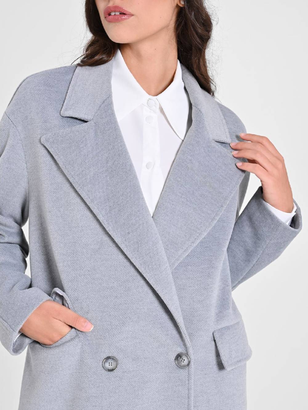 Rinascimento Maxi Cappotto Grigio Affare Del Giorno