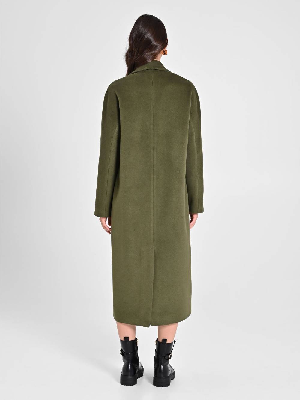 Rinascimento Maxi Cappotto Verde Militare Prezzo Ridotto