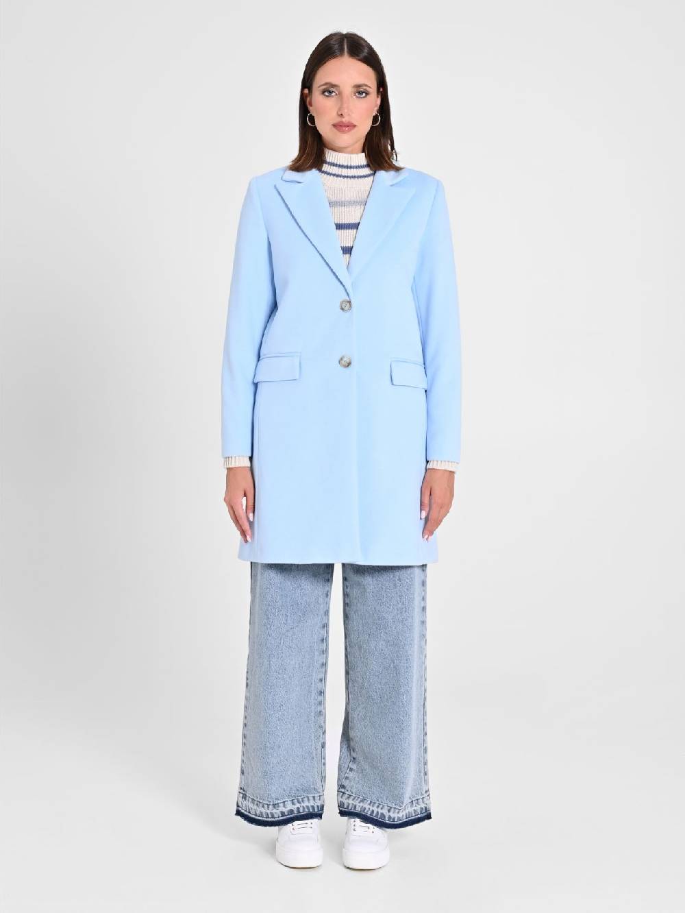 Rinascimento Cappotto Medio Azzurro Offerta