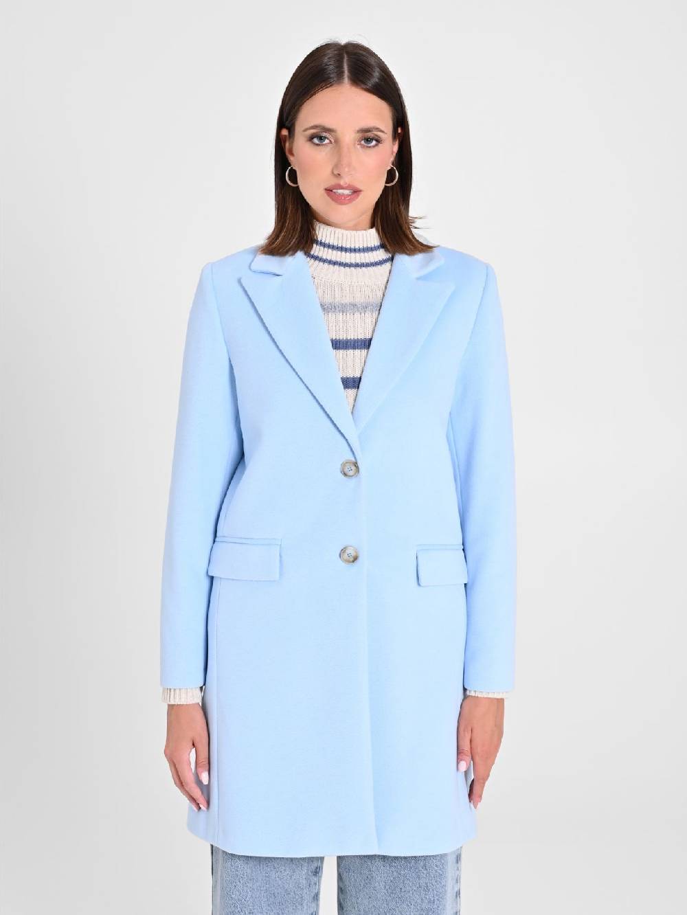 Rinascimento Cappotto Medio Azzurro Offerta