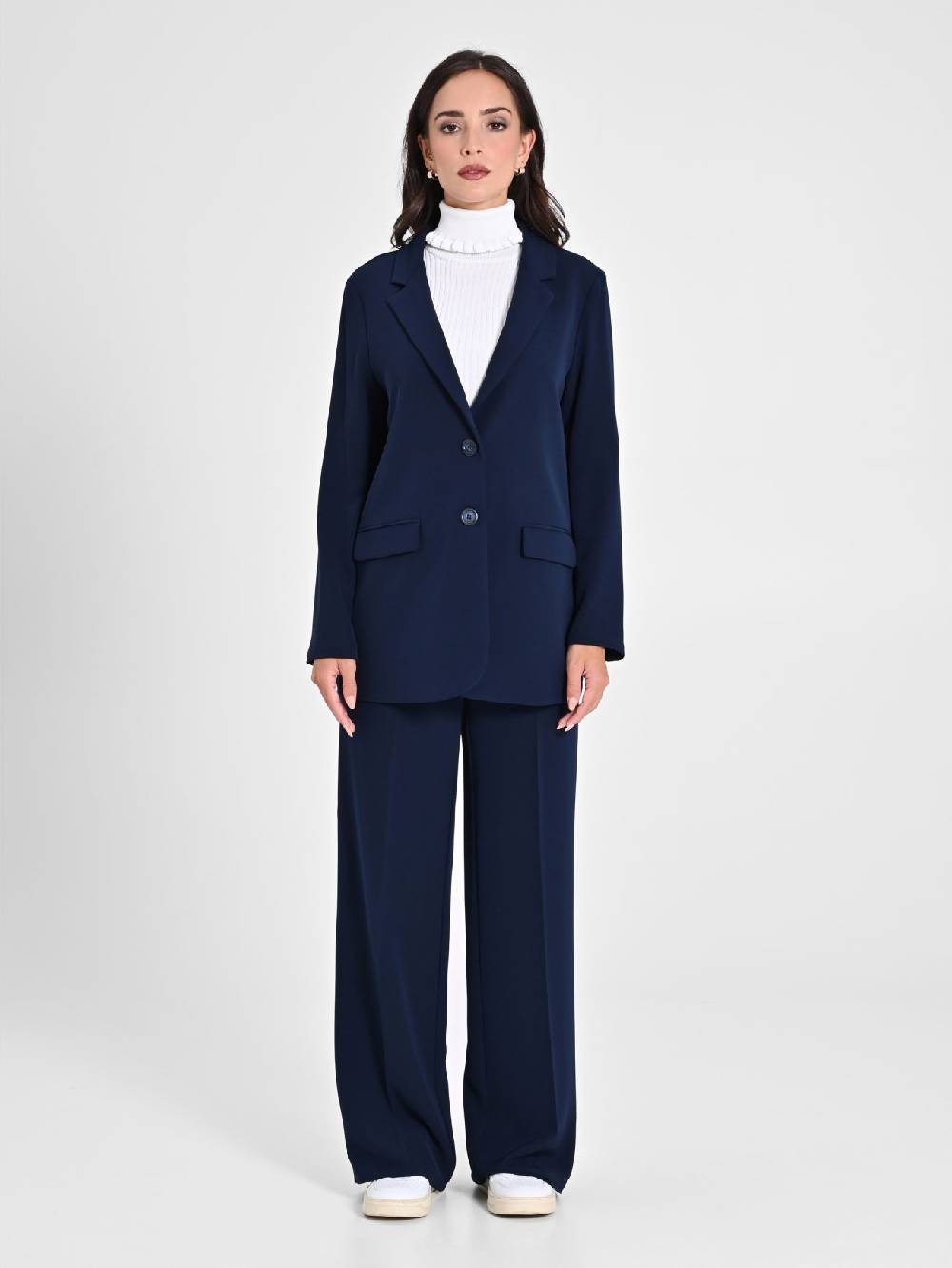 Rinascimento Giacca Blu in Crepe In Vendita