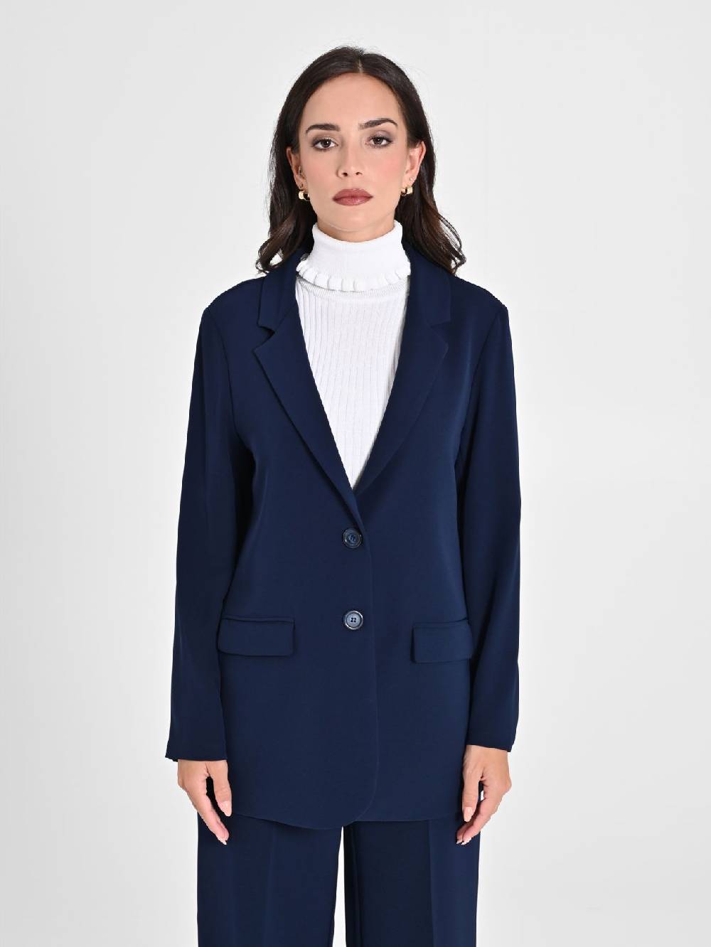 Rinascimento Giacca Blu in Crepe In Vendita