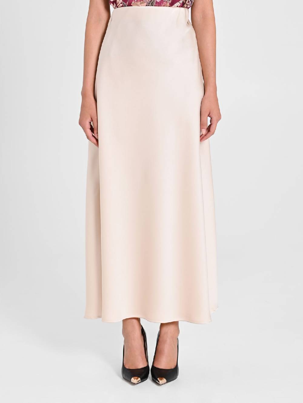Rinascimento Gonna Midi in Envers Satin Grande vendita