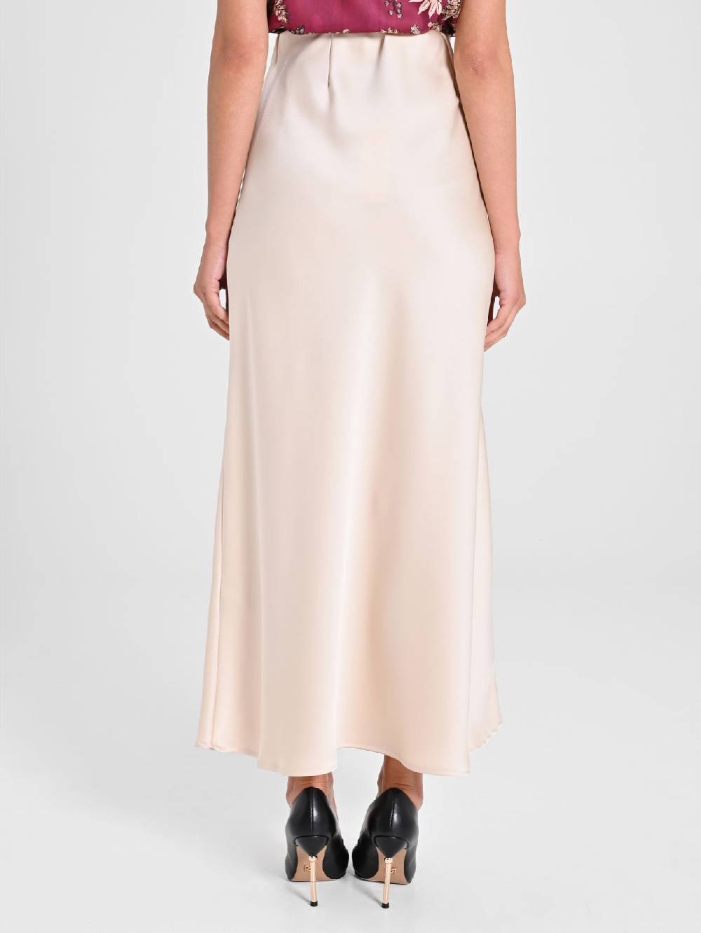 Rinascimento Gonna Midi in Envers Satin Grande vendita