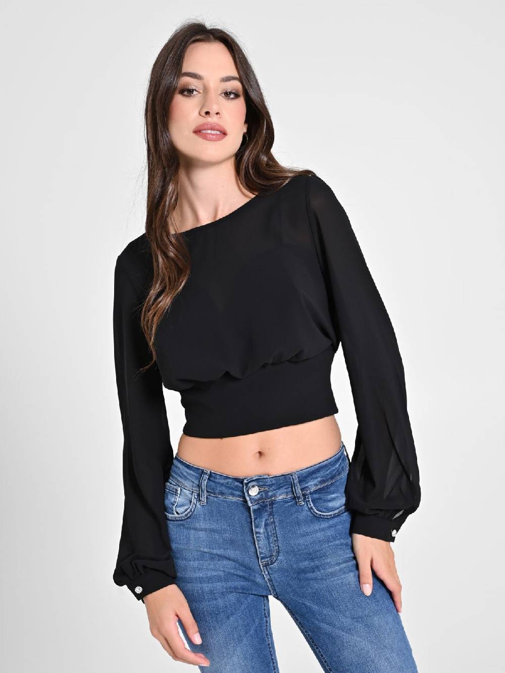 Rinascimento Blusa in Georgette con Top Black Friday
