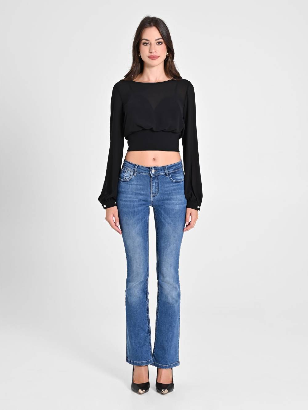 Rinascimento Blusa in Georgette con Top Black Friday