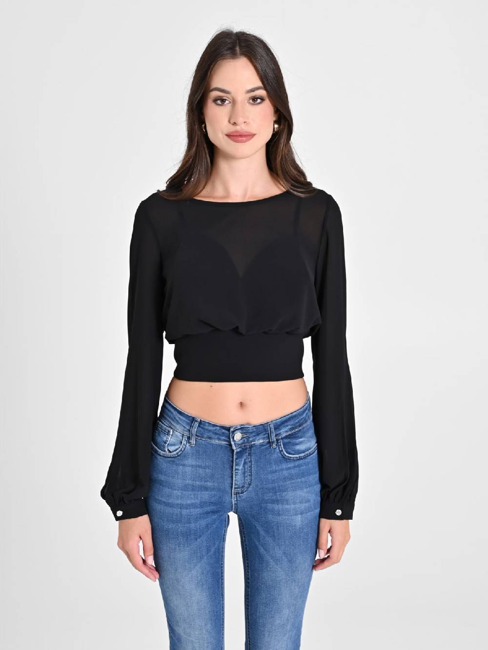 Rinascimento Blusa in Georgette con Top Black Friday