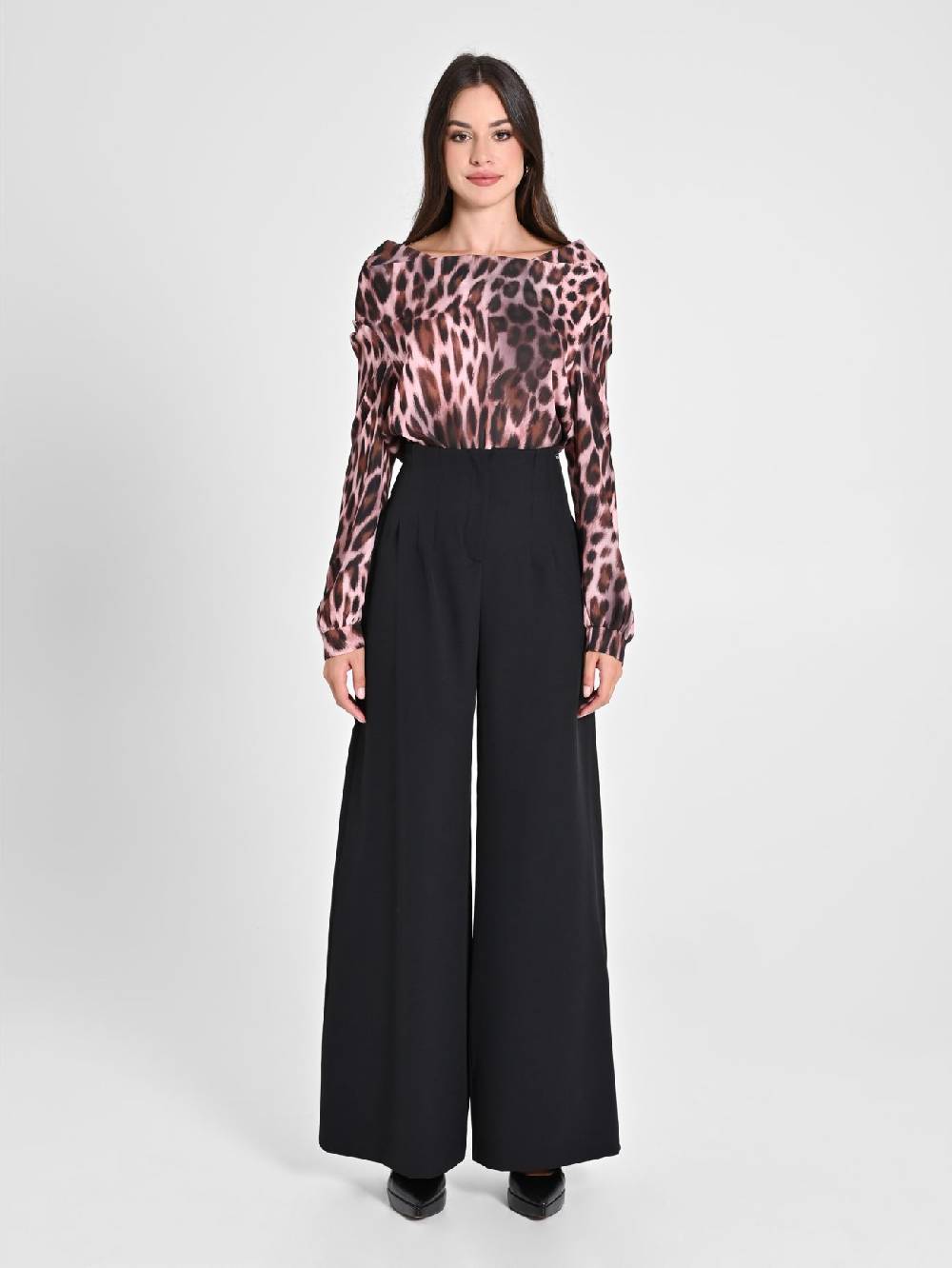 Rinascimento Pantaloni Wide Leg Neri Offerta natalizia