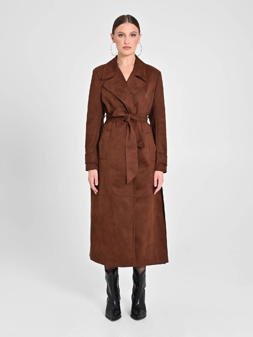 Rinascimento Trench effetto Camoscio color Cioccolato Offerta San Valentino