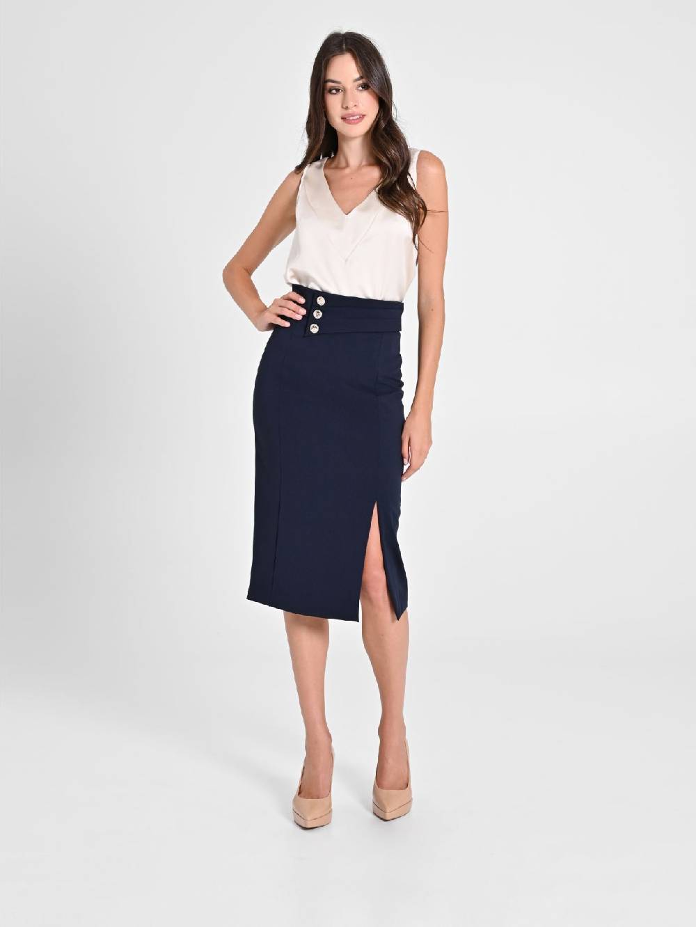 Rinascimento Gonna Tubino Blu Navy Prezzo basso