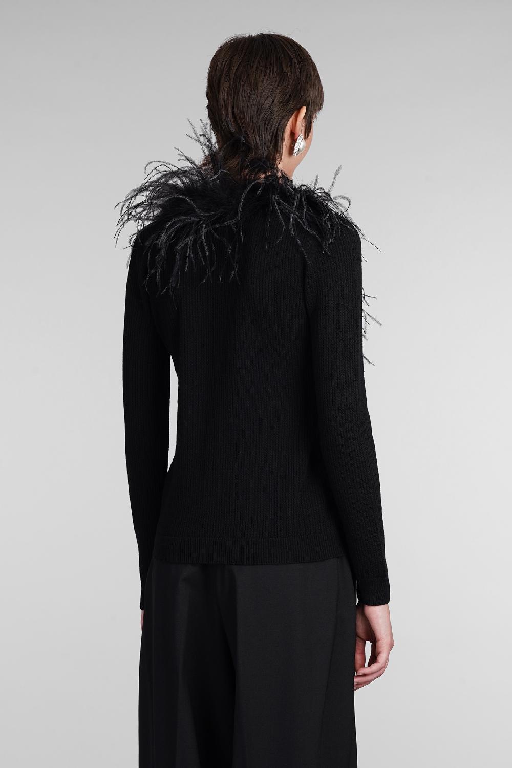 Deliberti Alessandra Rich Cardigan in lana nera cod. 403765 - Deliberti The Luxury Shopping Fino Al -60%