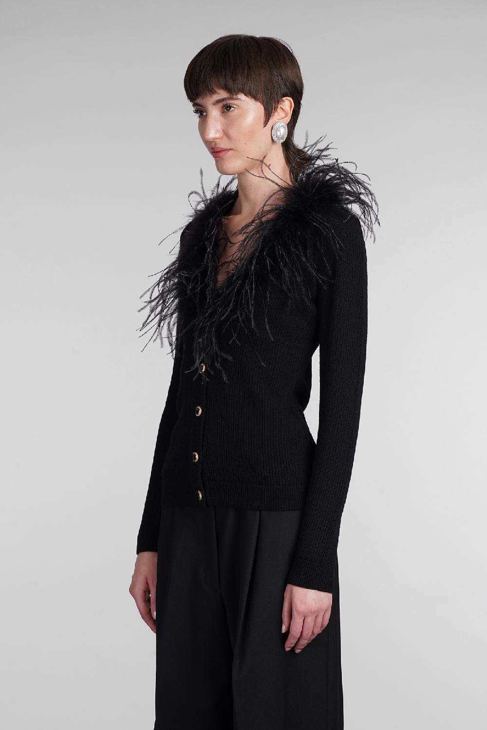 Deliberti Alessandra Rich Cardigan in lana nera cod. 403765 - Deliberti The Luxury Shopping Fino Al -60%