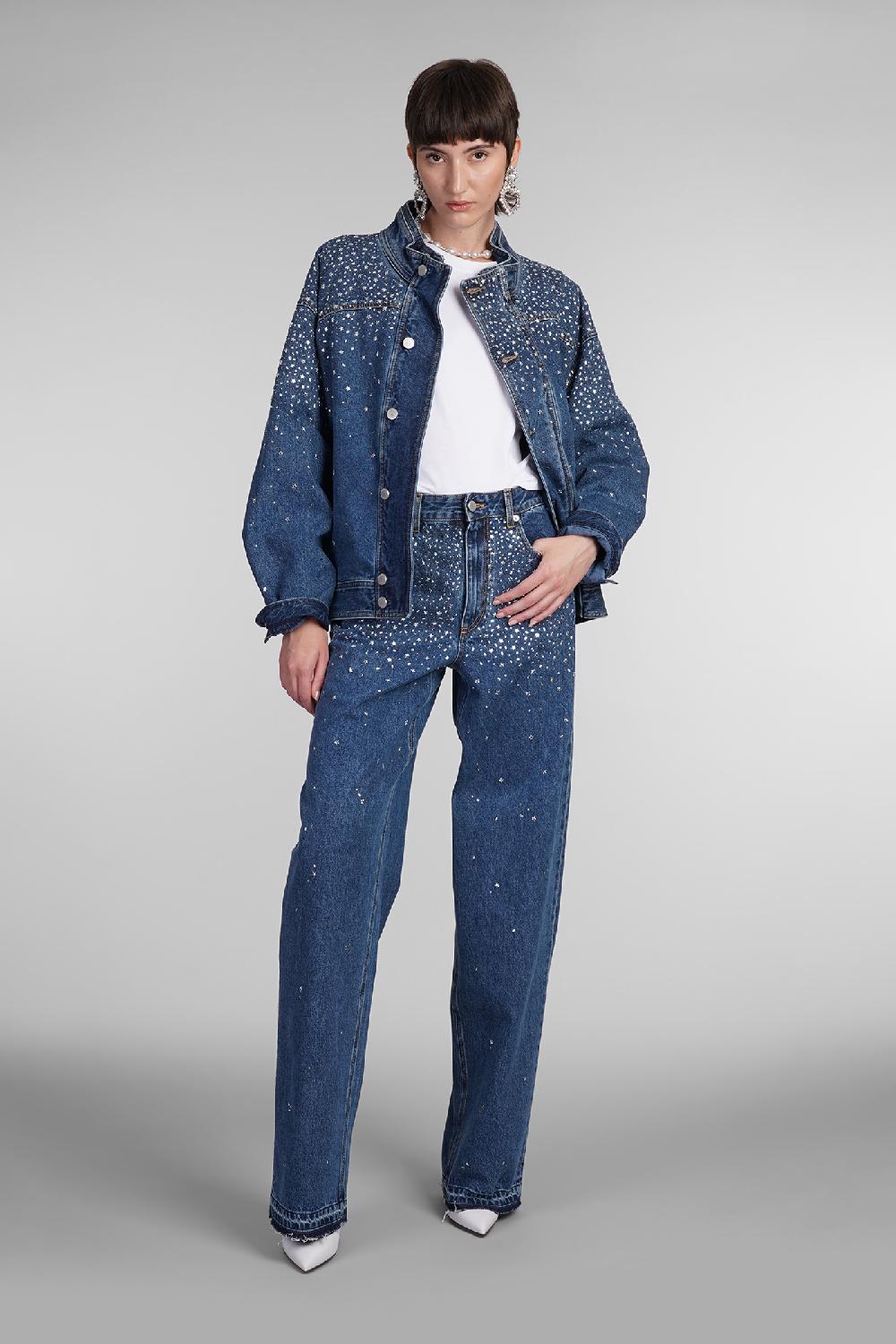 Deliberti Alessandra Rich Giacche denim in cotone blu cod. 403759 - Deliberti The Luxury Shopping Super sconto