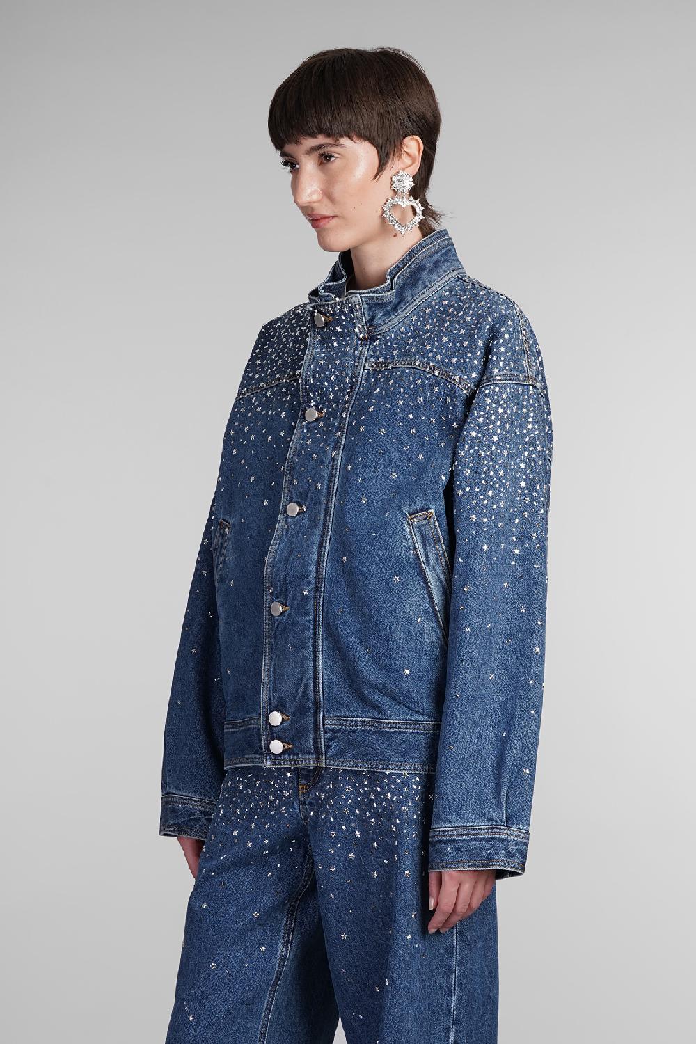 Deliberti Alessandra Rich Giacche denim in cotone blu cod. 403759 - Deliberti The Luxury Shopping Super sconto
