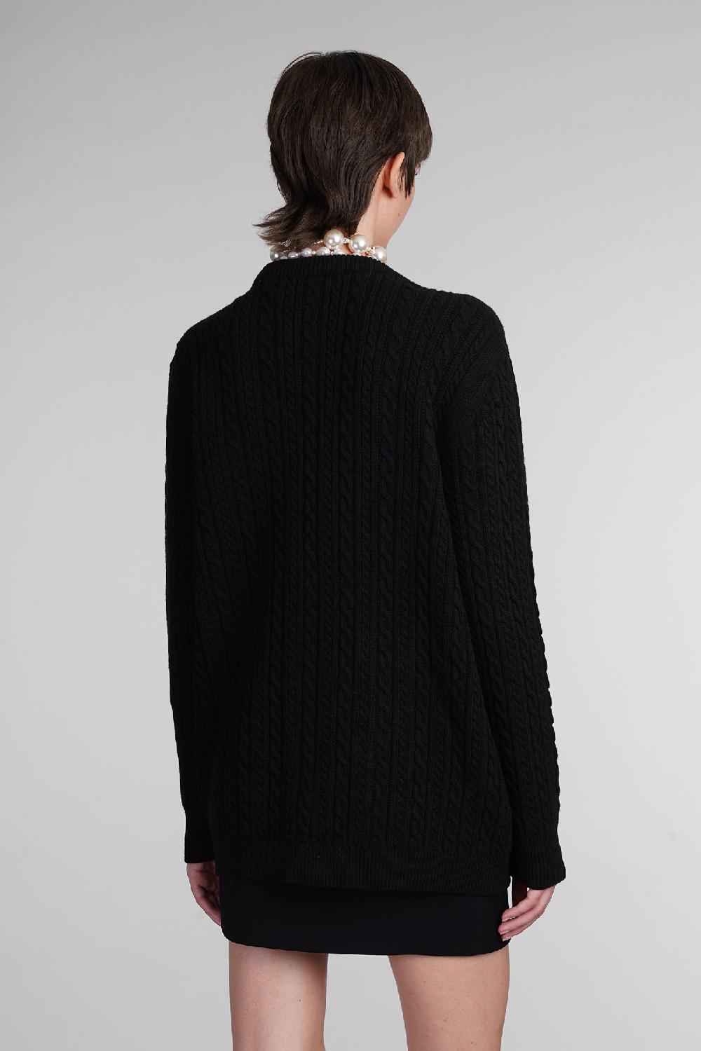 Deliberti Alessandra Rich Cardigan in lana nera cod. 403763 - Deliberti The Luxury Shopping Affare Del Giorno